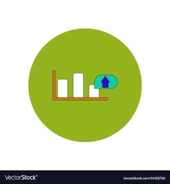 In flat design of column chart vector image
