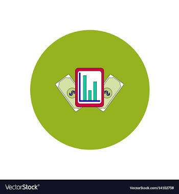 In flat design of column chart vector image
