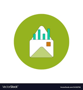 In flat design of column chart vector image