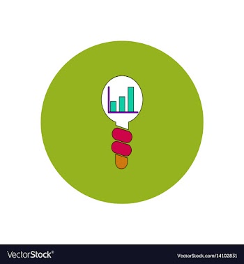 In flat design of column chart vector image