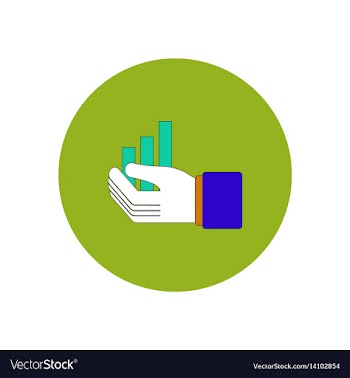 In flat design of column chart vector image
