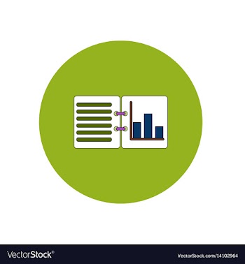 In flat design of column chart vector image
