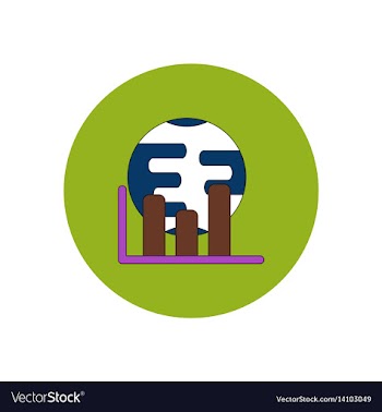 In flat design of column chart vector image