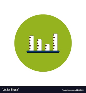In flat design of column chart vector image