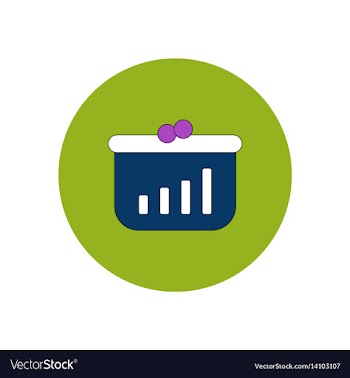 In flat design of column chart vector image