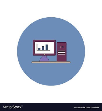 In flat design of column chart vector image