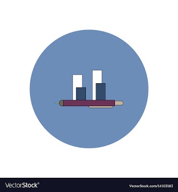 In flat design of column chart vector image