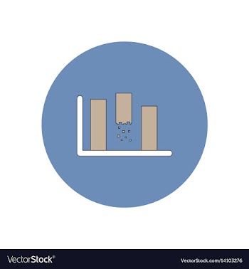 In flat design of column chart vector image