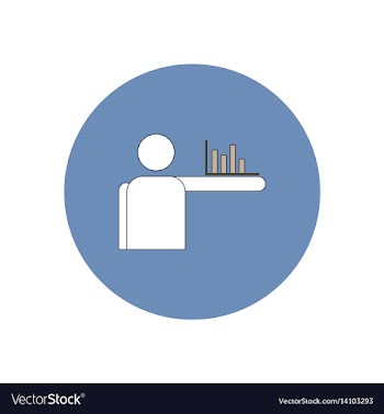 In flat design of column chart vector image