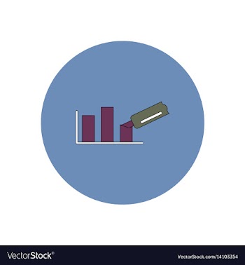 In flat design of column chart vector image