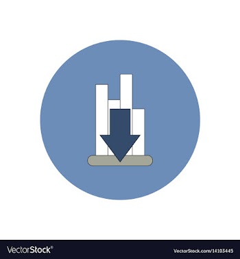 In flat design of column chart vector image