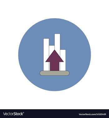 In flat design of column chart vector image