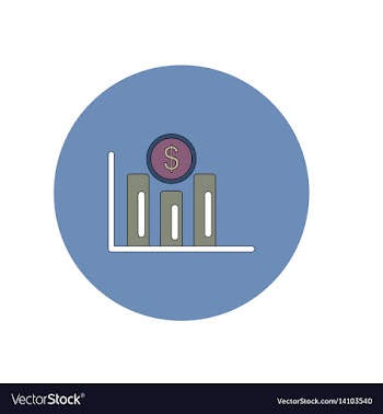 In flat design of column chart vector image