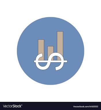 In flat design of column chart vector image