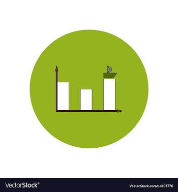 In flat design of column chart vector image
