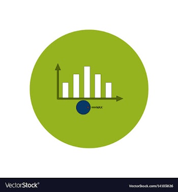 In flat design of column chart vector image