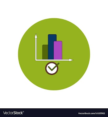 In flat design of column chart vector image
