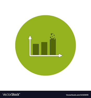 In flat design of column chart vector image