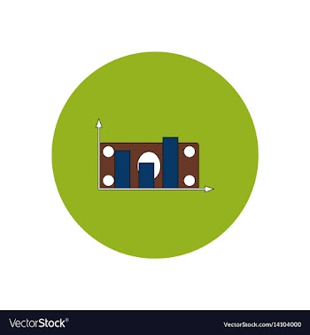 In flat design of column chart vector image