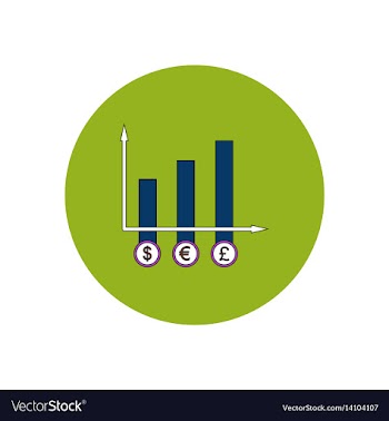 In flat design of column chart vector image