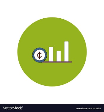 In flat design of column chart vector image