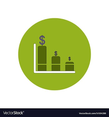 In flat design of column chart vector image