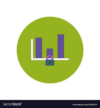 In flat design of column chart vector image
