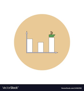 In flat design of column chart vector image