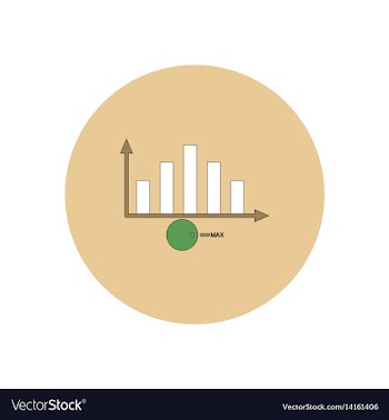 In flat design of column chart vector image
