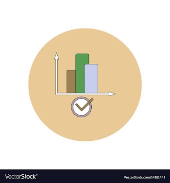 In flat design of column chart vector image