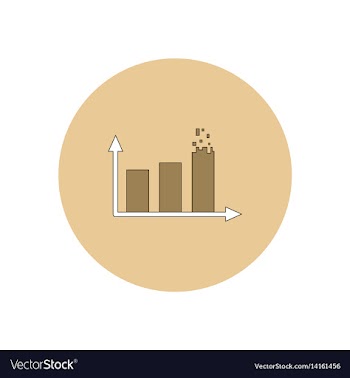 In flat design of column chart vector image