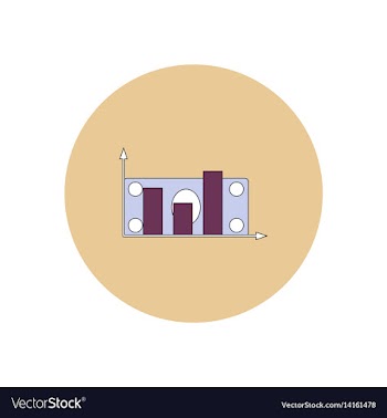 In flat design of column chart vector image