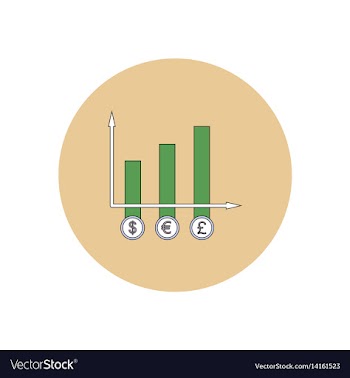 In flat design of column chart vector image