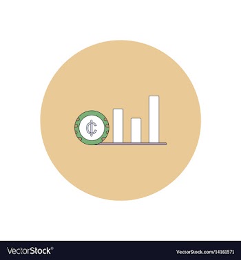 In flat design of column chart vector image