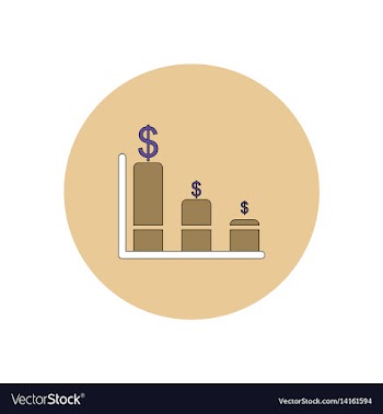In flat design of column chart vector image