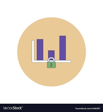 In flat design of column chart vector image