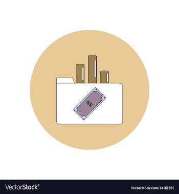 In flat design of column chart vector image