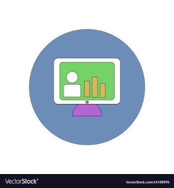 In flat design of column chart vector image