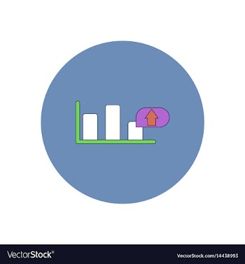 In flat design of column chart vector image