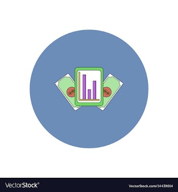 In flat design of column chart vector image