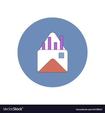 In flat design of column chart vector image
