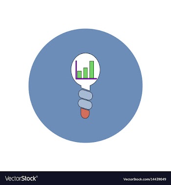 In flat design of column chart vector image