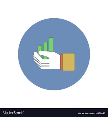 In flat design of column chart vector image