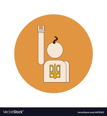 In flat design of cossack and vector image
