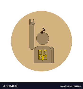 In flat design of cossack and vector image