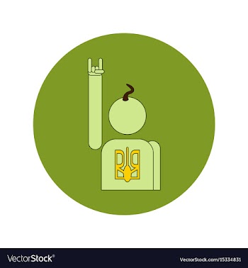 In flat design of cossack and vector image