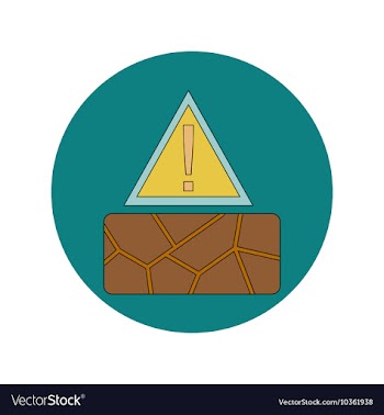 In flat design of cracked vector image