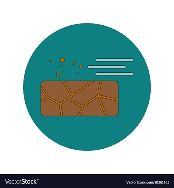 In flat design of cracked vector image
