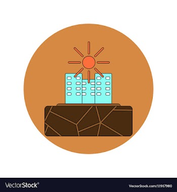 In flat design of cracked vector image