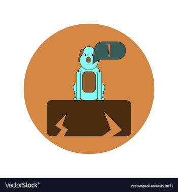 In flat design of cracked vector image